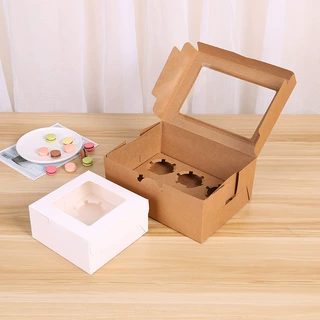 2/4/6粒纸杯蛋糕盒定制杯子打包盒蛋糕盒烘焙雪媚娘马芬杯包装盒