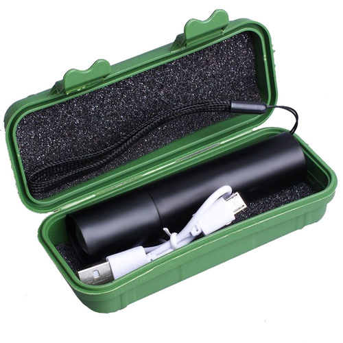 LED outdoor strong light lighting built-in lithium battery USB charging gift flashlight 18650 flashlight small power bank
