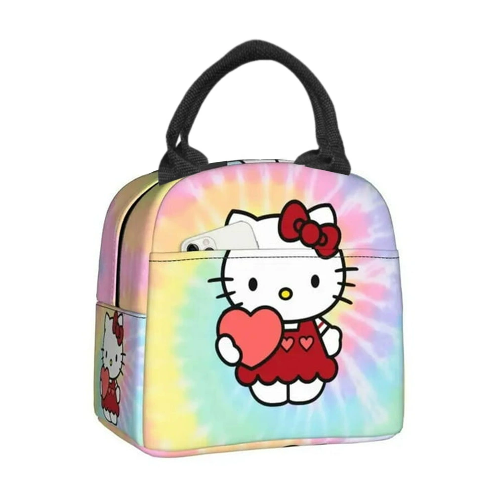 Hello Kitty, ручной мультяшный милый термос, сумка-ланч для учеников начальной школы, сумка для еды