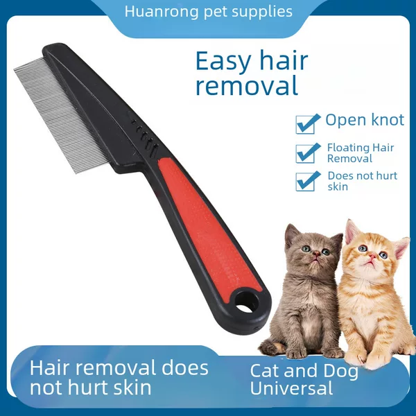 Pet Comb New Stainless Steel Cat Comb Single Row De-Floating Hair Needle Comb Cleaning and Beauty Pet Comb Dog Comb