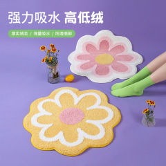 TPR防滑底部ins花瓣地墊貓地毯家用衛生間門口浴室防滑墊吸水腳墊