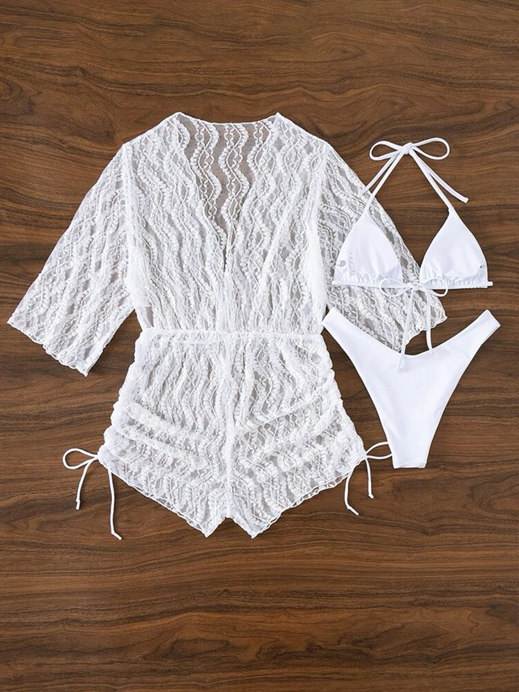 Womenu0027S Fashion Stripe Polyester Cover Ups 3 Piece Set