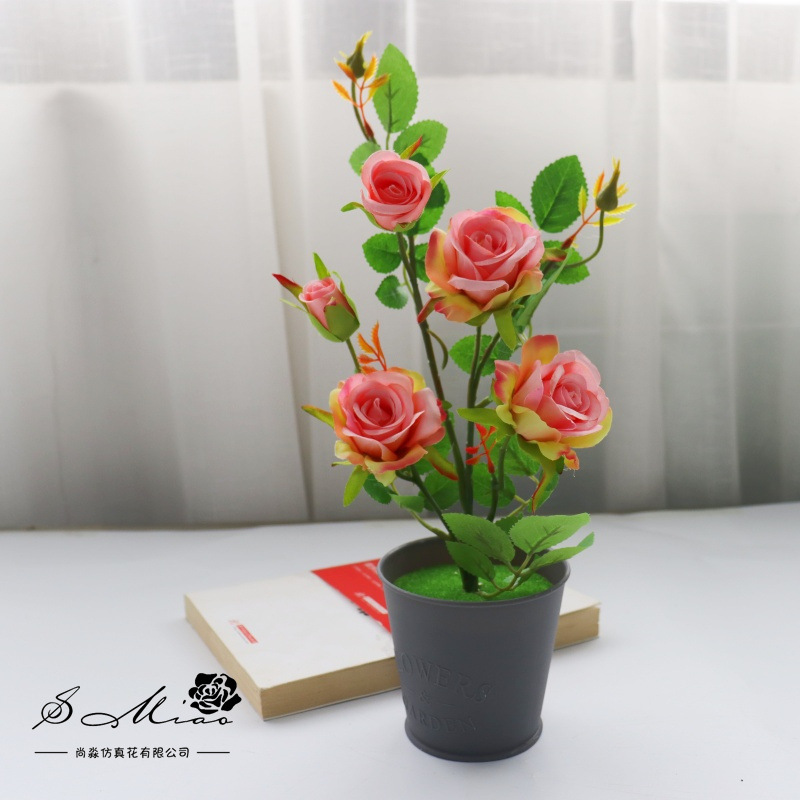 flores falsas estilo pastoral rosa pequeña flor de simulación bonsai decoración creativa flor de moda plantación verde artificial simulación maceta