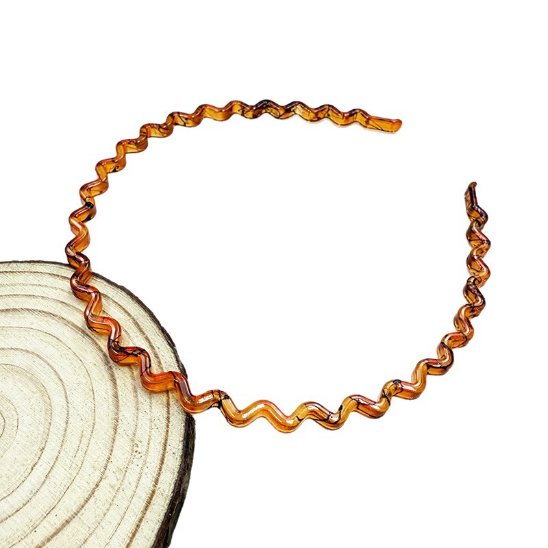 Nueva diadema ondulada texturizada simple y elegante con acabado cepillado, tacto de alta gama, para niñas, corona alta, lavado de cara,_voghion.com