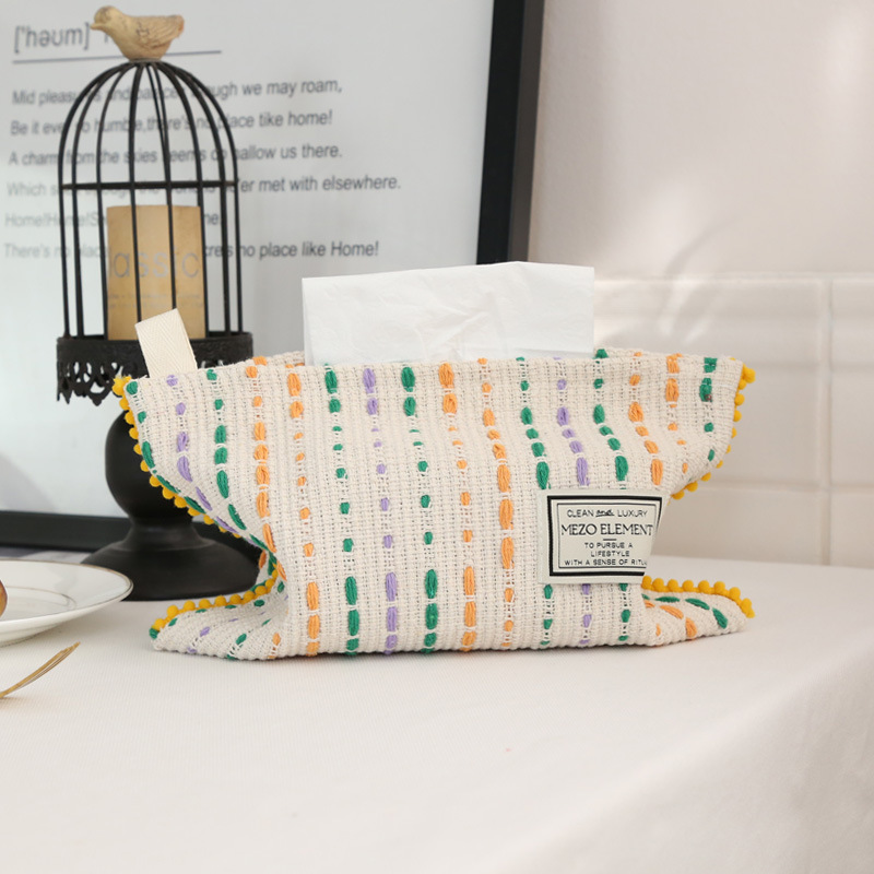 Nordic Baumwolle gewebt Tissue Tasche Aufbewahrungsbox Wohnzimmer ethnische Wind Auto Tissue Luftpumpe_voghion.com