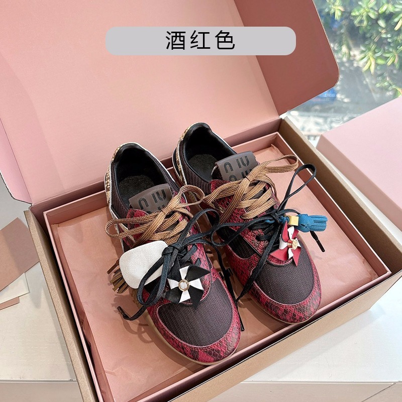 戸棚級 ~ トップ商品のiu家徳訓靴女蛇紋混色真皮2025新型ファッションカップル運動レジャー靴|undefined