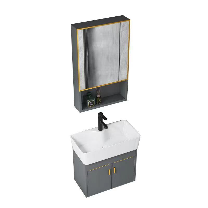 Baño pequeño mini lavabo lavabo espacio gabinete de baño de aluminio combinación de tamaño pequeño lavabo ultra estrecho