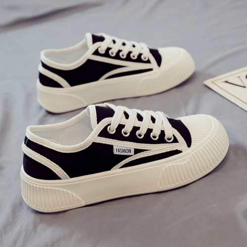 2024 spring and summer new canvas shoes for women, versatile flat white shoes, summer style breathable student cloth shoes for women