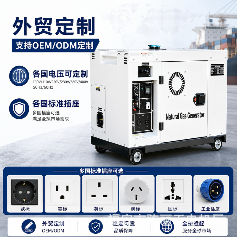 Direct supply from the source factory: Silent natural gas generator set 5kw~10kw, low noise, multi-fuel NG, customized for export Direct supply from the source factory: Silent natural gas generator set 5kw~10kw, low noise, multi-fuel NG, customized for export