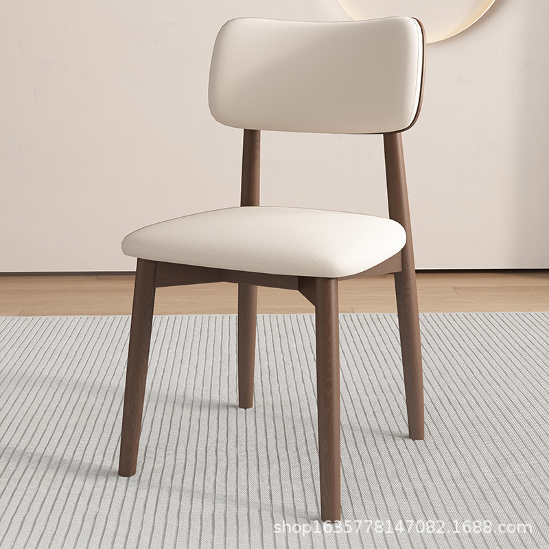 Silla de comedor de madera sólida nórdica, silla de comedor de hotel, silla de respaldo de fábrica, taburetes de comedor modernos y simples