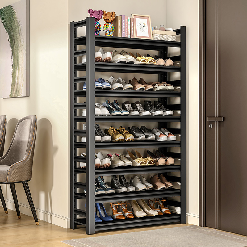 Household Steel Shoe Rack, Floor-Standing Multi-Layer Storage Rack at the Entrance, Wrought Iron Simple Storage Rack, Entrance Door, Base Behind the Door