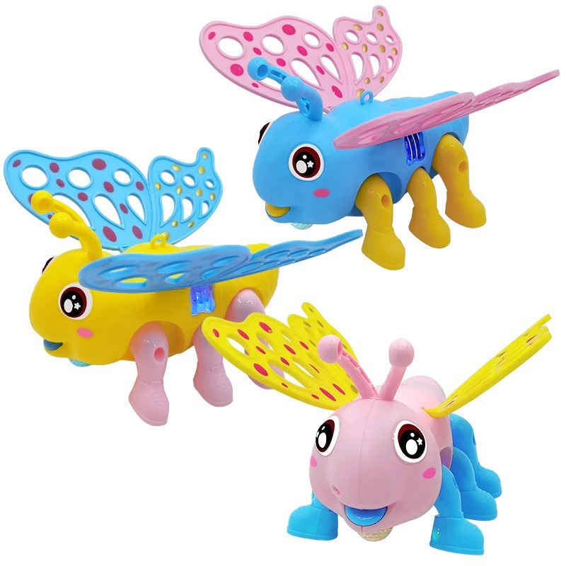 [Posta libre] mariposas eléctricas que se arrastran, puesto de música luminosa, mariposas para niños, puesto de juguetes mayorista, mercado nocturno.