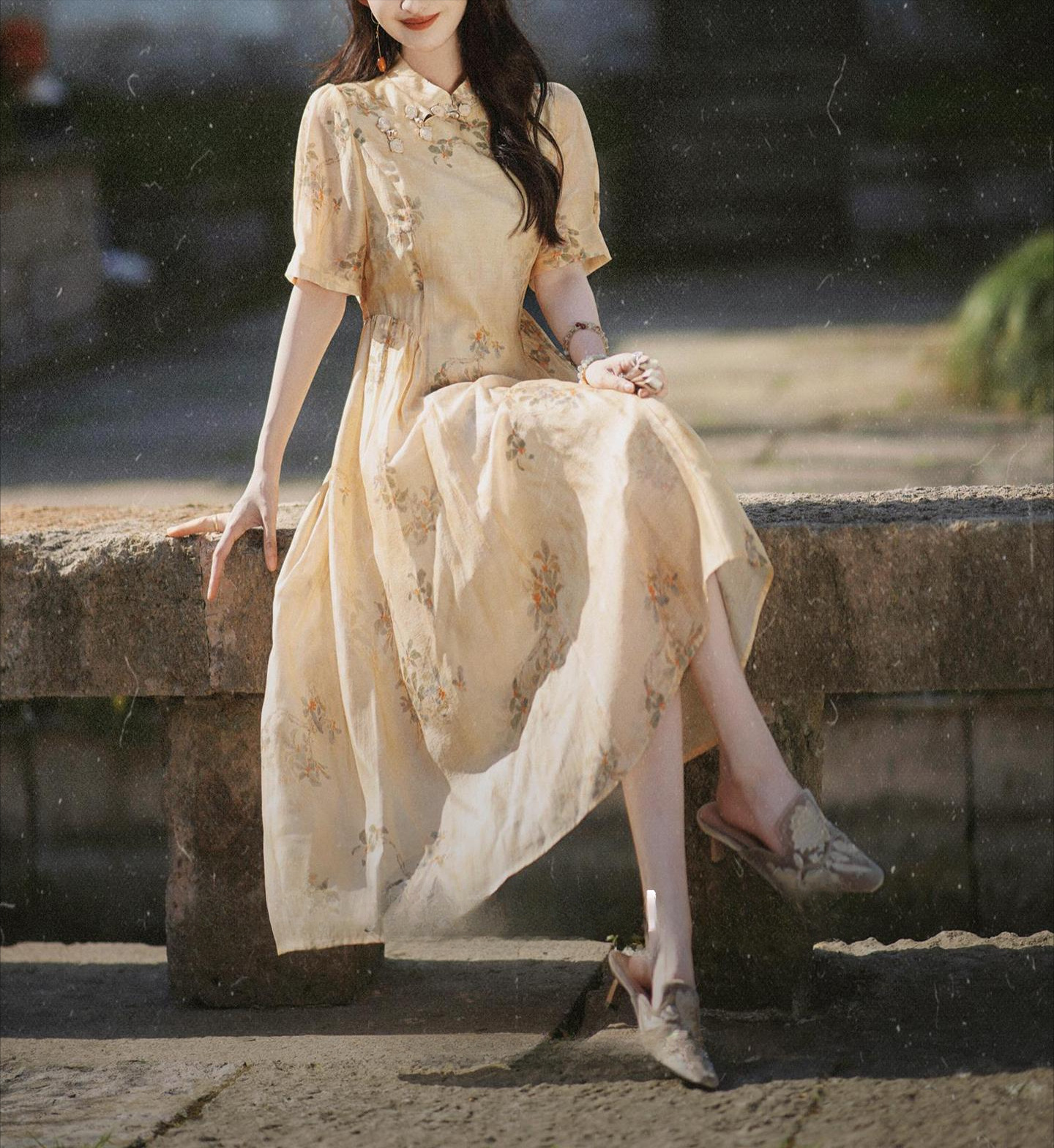 Summer 2025 High-End Exquisite French Improved Cheongsam Printed New Chinese National Style Dress For Women_ecoleips.com