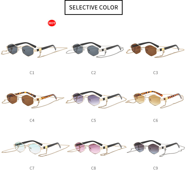 Modische Polygonale Sonnenbrille Für Damen Kleine Form_voghion.com