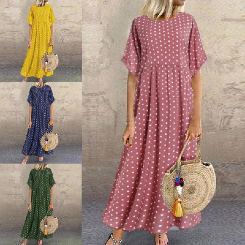 2025 new foreign trade selling Europe and America Amazon cross-border wave point small fresh plus size women's dress tide 2025 new foreign trade selling Europe and America Amazon cross-border wave point small fresh plus size women's dress tide