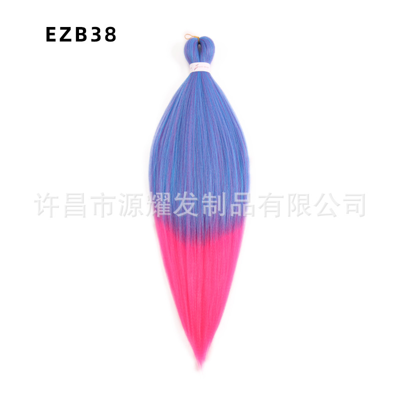 Peluca EZ cabello esponjoso y suave de fibra química trenza grande 26 pulgadas 90g pvc bicolor retardante de llama seda de baja temperatura trenza grande