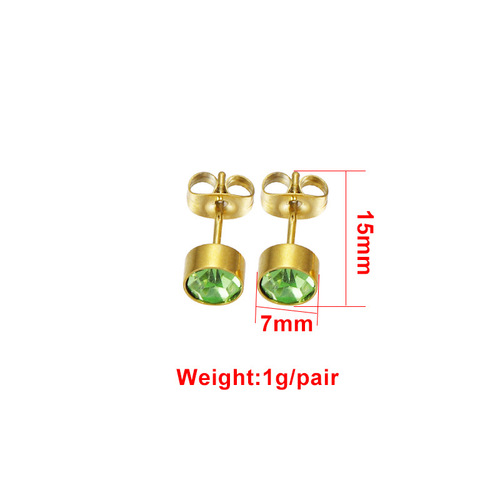 Cross-border new product gift for couples and besties, simple and fashionable Czech diamond earrings, stainless steel December birthstone earrings