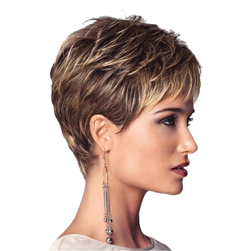 Peluca de las mujeres Pelo Rizado corto las mujeres mullidas naturales africanas europeas y americanas moda peinado fábrica en stock Comercio exterior al por mayor