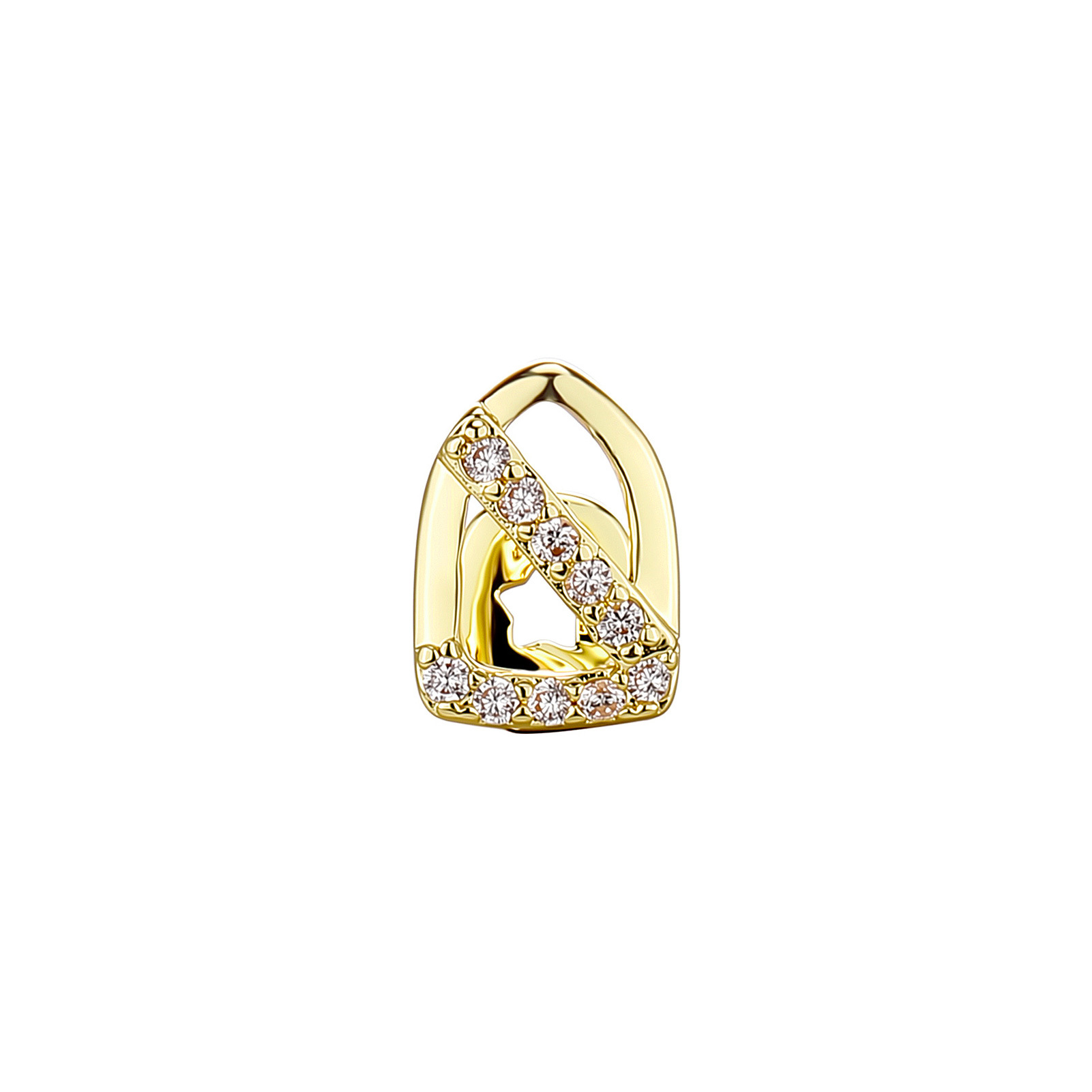 Full Diamond Cross Strap Dental Grill Trendy Single Tooth Accessory_voghion.com