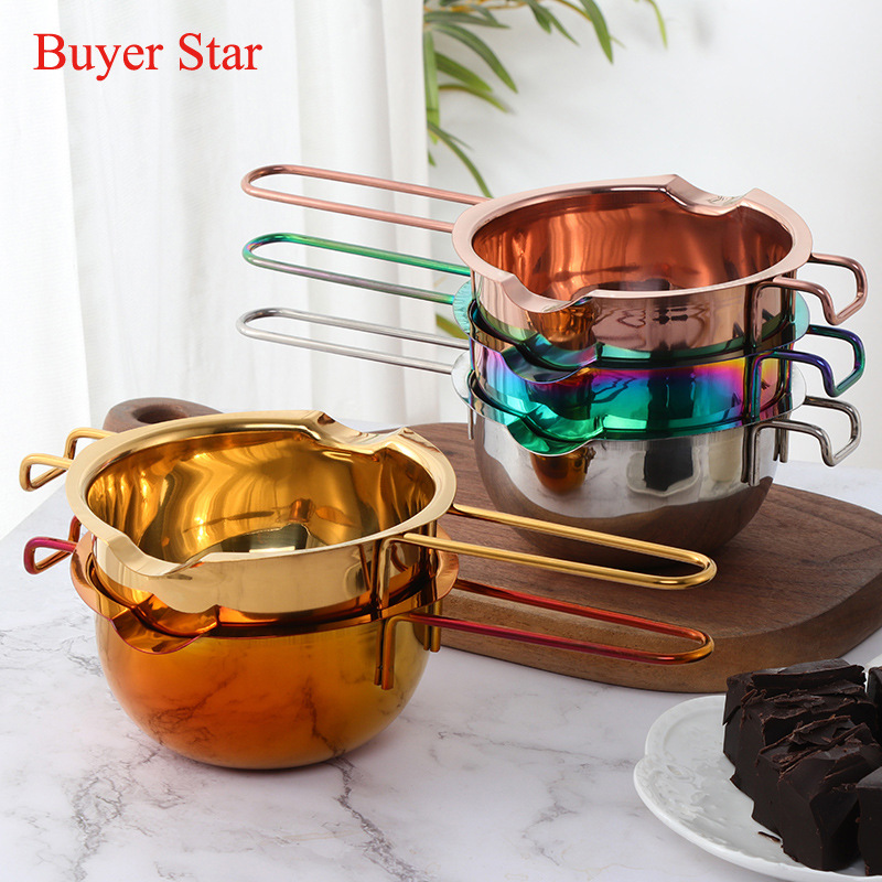 Stainless Steel Melting Bowl Baking Utensils Cheese Butter Chocolate Dessert Cake DIY Catering Household Waterproof Bowl