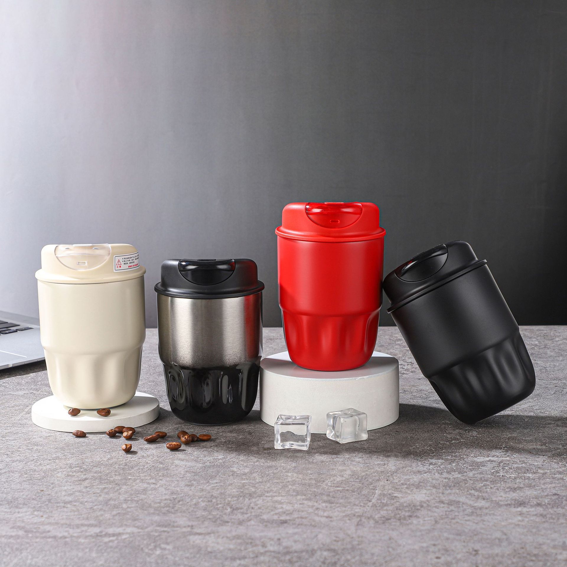 特斯拉同款简约保温杯2024新款316不锈钢咖啡杯随行杯便携水杯子