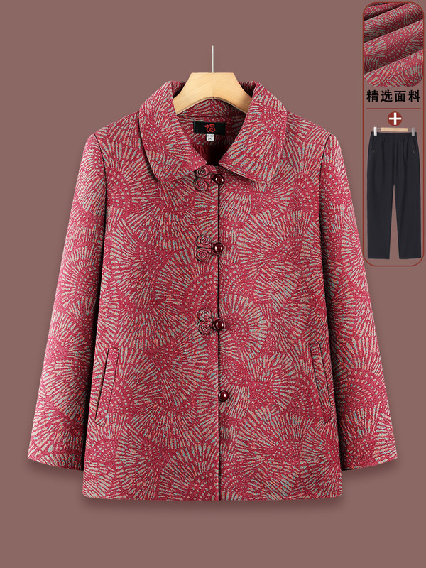 Elderly Women's Spring Jacket for 60-70-Year-Old Ladies, Loose-Fitting Top for Seniors, Mom's Spring and Autumn Jacket