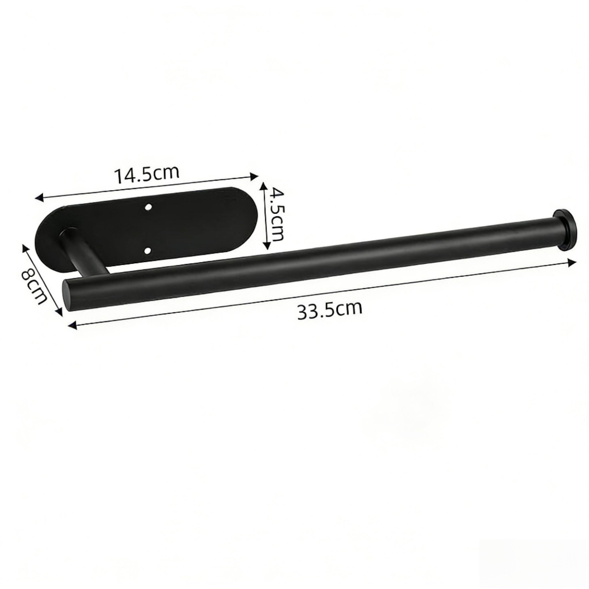 Holder de toallas de papel largo con base oval (negro)