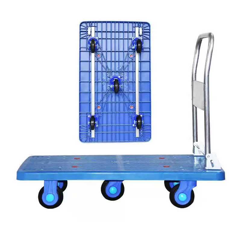 Бытовая Бесшумная Тележка Пластиковая Складная Тележка направленная универсальная колесная тележка складская Плоская тележка