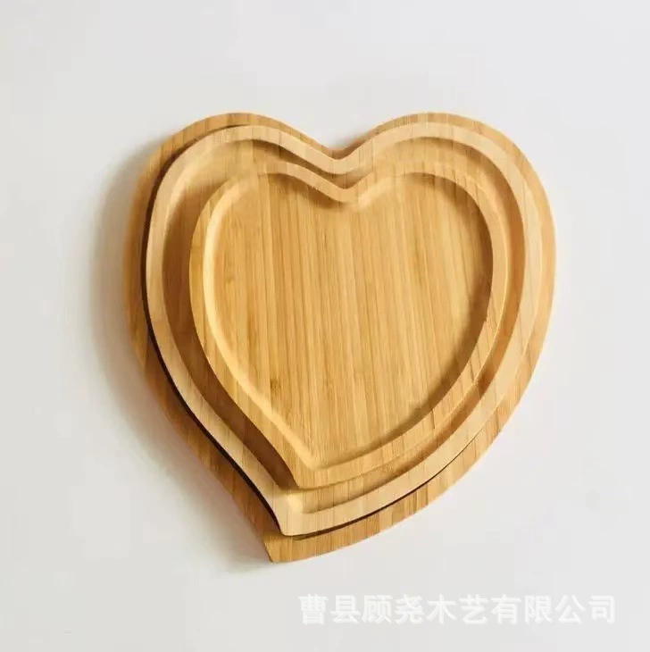 Трансграничные производители оптовые деревянные поддоны в форме сердца для дома закуски фруктовые тарелки День Святого Валентина любовь бамбуковый поднос