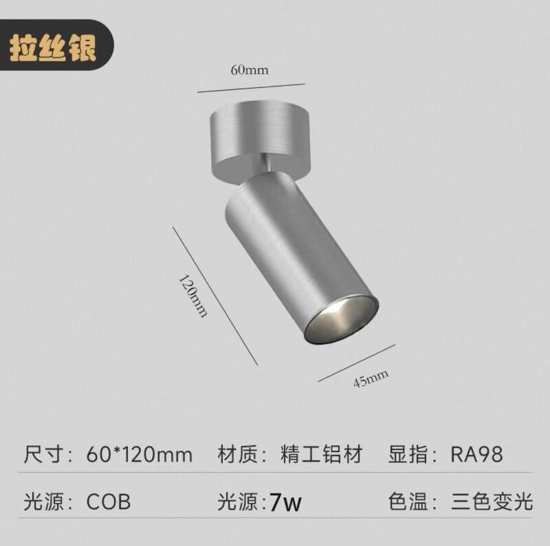 明装叠可调角度极简中古风锈钢电镀led家用背景墙防眩射灯|undefined