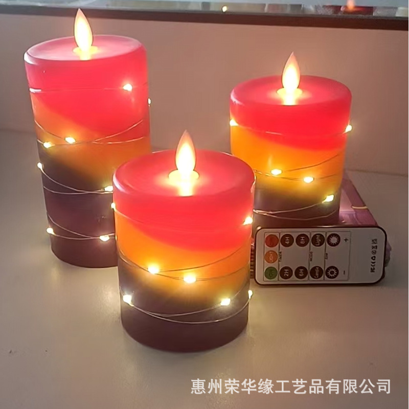 Color LED remote control electronic candle simulated stone candle…
