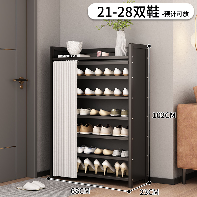 Zapatero sin instalación interior simple plegable gabinete de zapatos puerta de casa multi-capa a prueba de polvo sala de alquiler artefacto de almacenamiento de zapatos