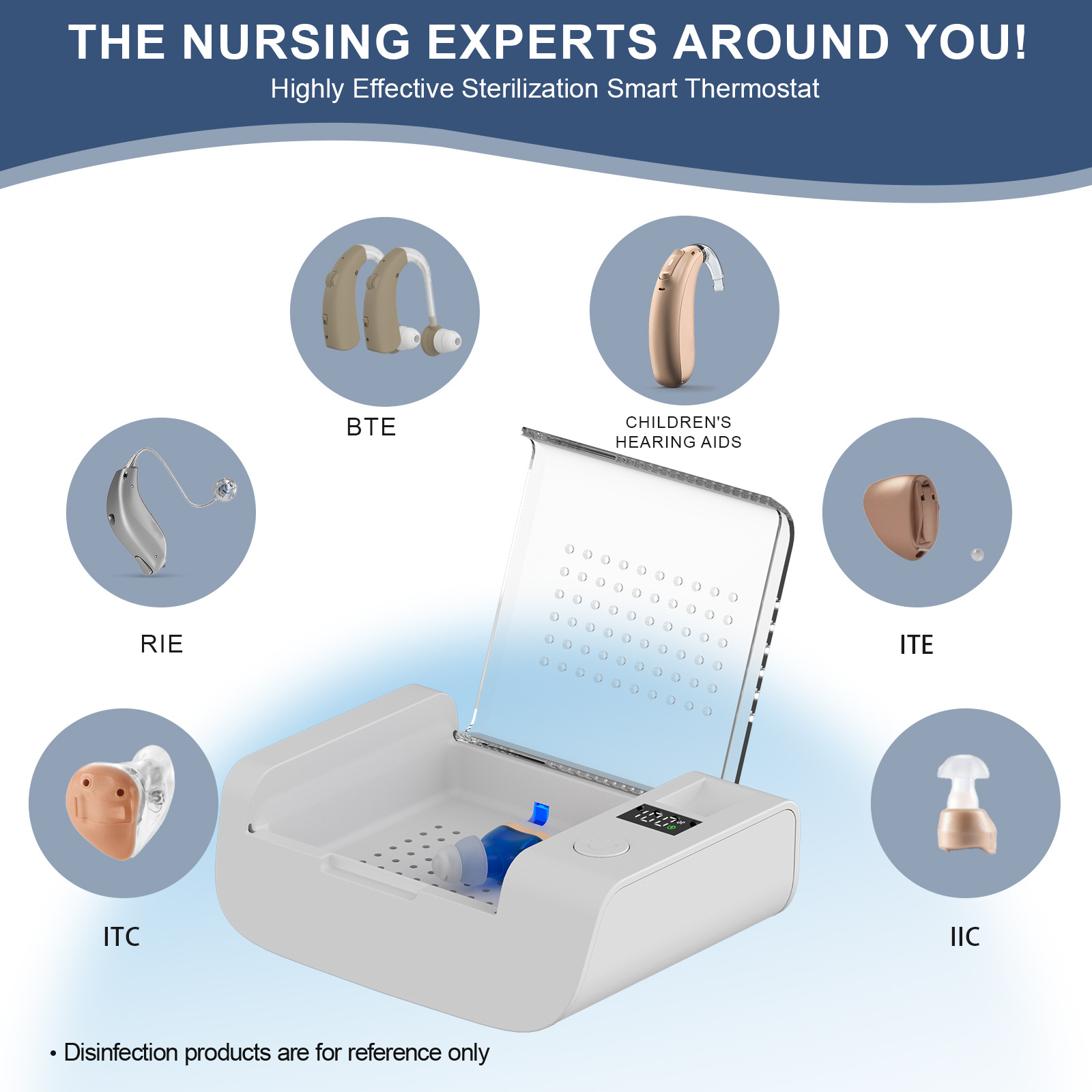 跨境助听器电子干燥盒多功能定时干燥器防潮除湿UV干燥杀菌消毒盒