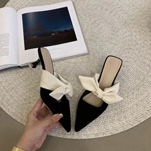 C 19973 French Bow High Heel Slippers С����������Ь