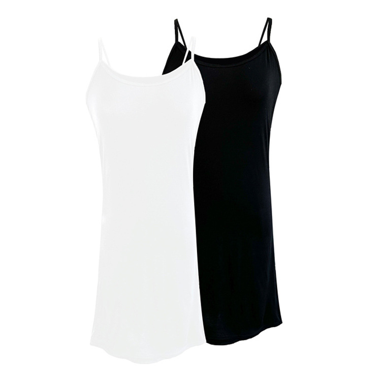 European and American Sexy Mid-Length Slip Skirt Amazon Sleeveless Light Modal Pajamas Vest Base Shirt