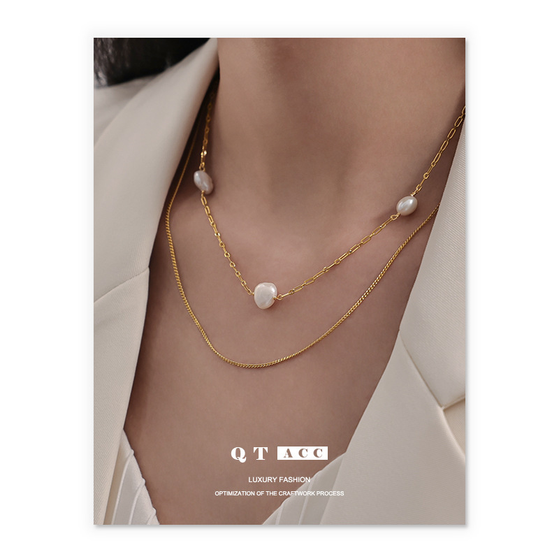 Designer elements: Natural pearls, European and American light luxury temperament, niche exquisite necklace and bracelet pairing_voghion.com