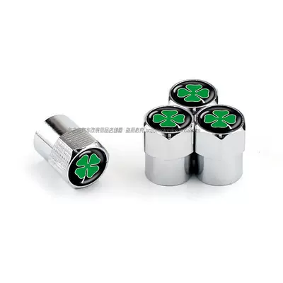 valve – Anti-Deflation Valve Core Caps - four-leaf-clover-4-silver