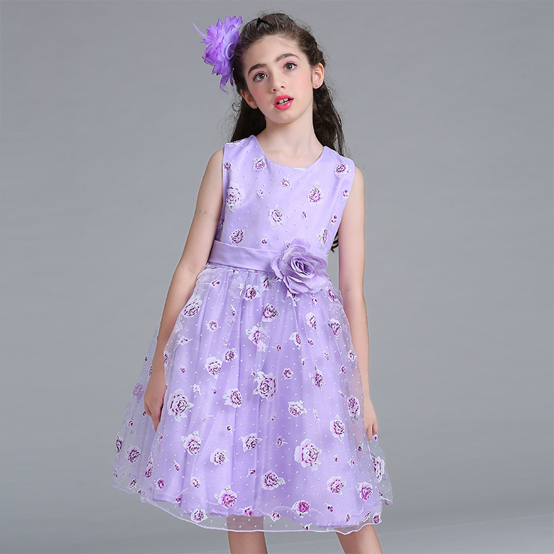 Children's Clothing Flower Girl Wedding Dress Skirt Girls Printed Princess Tutu Skirt Kids Dress One Piece Dropshipping