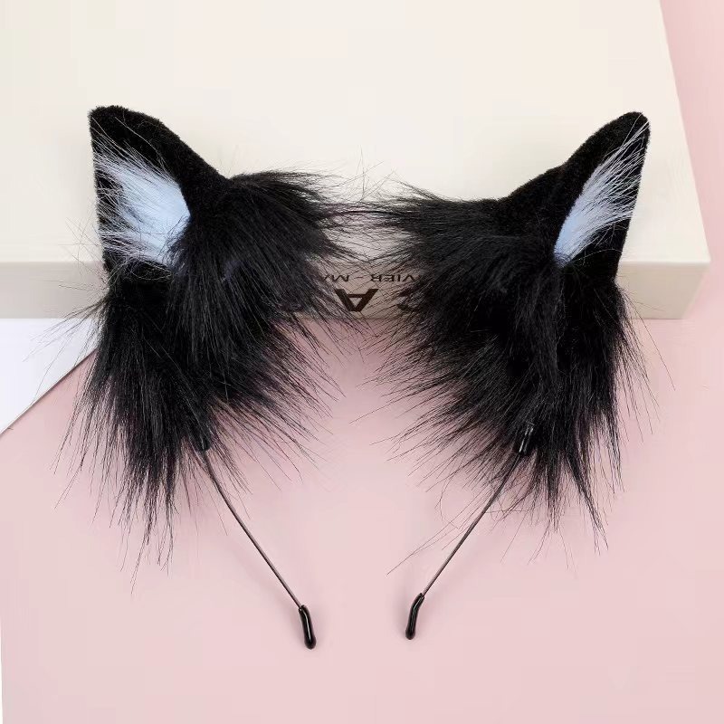 Dos dimensiones Lolita correa de cabello chica gato oreja clip de cabello cómic cosplay Lolita criada correa de cabello