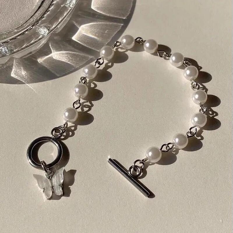 Japanese and Korean Super Fairy Butterfly Pendant Bracelet Women's Ins Color-free Elegant All-match Simple Girlfriend Bracelet Retro Japanese and Korean Super Fairy Butterfly Pendant Bracelet Women's Ins Color-free Elegant All-match Simple Girlfriend Bracelet Retro