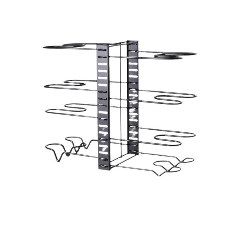 家庭用穴なし多機能キッチン棚多層調整可能な鍋蓋棚金属滑り止め鍋器具収納棚|undefined