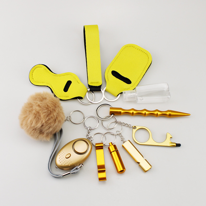 Amazon Cross-Border Popular Diving Cloth Self-Defense 11-Piece Keychain Set Amazon Cross-Border Popular Diving Cloth Self-Defense 11-Piece Keychain Set