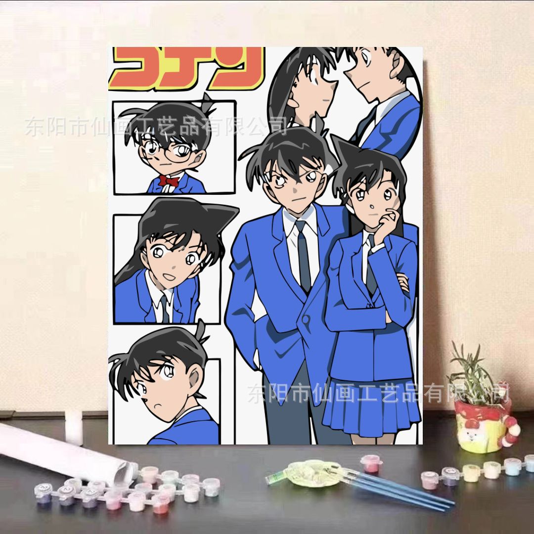 Fábrica de pintura al óleo digital de bricolaje al por mayor personajes de dibujos animados lindos de gran tamaño 4050 decoraciones pintadas a mano para dibujar