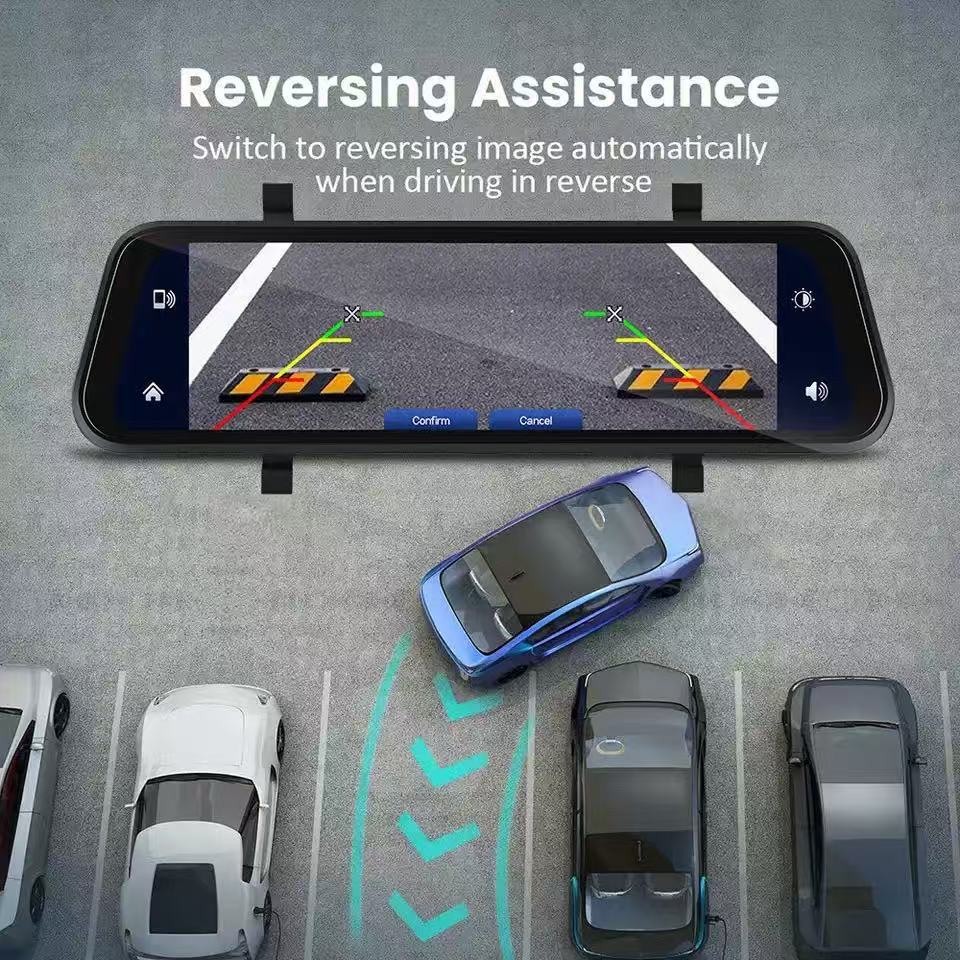 High-Definition 9.66inch Car-Mounted Carplay Mobile Phone Wireless Connection Dash Cam with Front and Rear Dual Recording 4K Navigation Device
