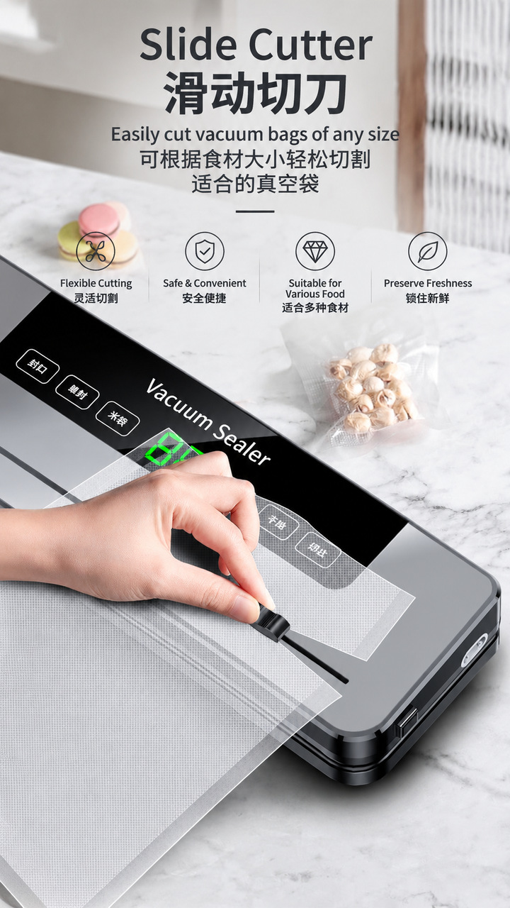 Vacuum sealer fully automatic food packaging dry and wet use