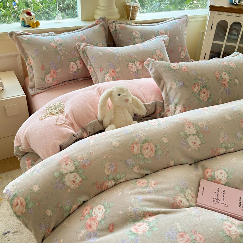 Invierno flor de leche de invierno cubierta de edredón 150x200 invierno flange coral cubierta de edredón individual más edredón