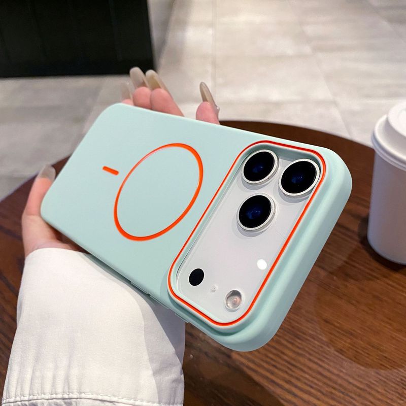 适用iPhone17pro手机壳磨砂细圈磁吸苹果16pro硅胶软壳防摔保护套|undefined