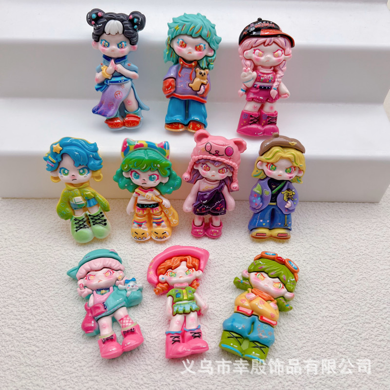 Factory direct new Dora girl diy cream glue phone case refrigerator key chain hairpin resin accessories