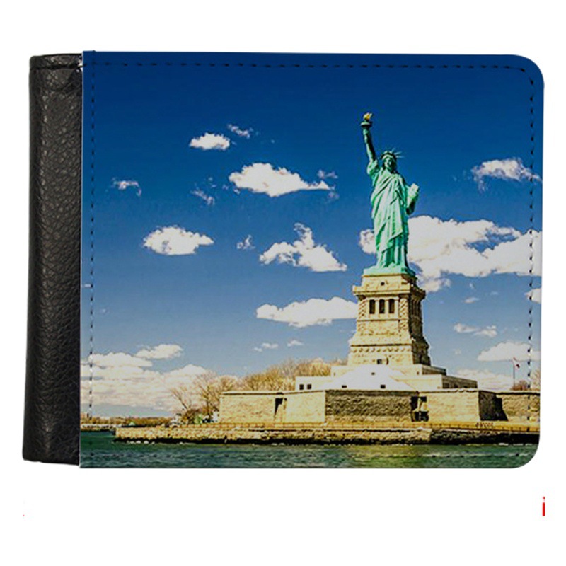 Transferencia térmica de la cartera de los hombres de dos veces billetera personalizada monedero corto cartera Imagen DIY material al por mayor