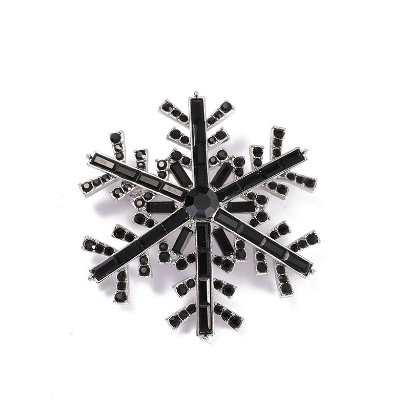 クリスマス雪の結晶ブローチ、欧米風胸飾り、露出防止ピン、フルダイヤモンド襟ピン、女性用服飾アクセサリー、輝くラインストーン|undefined